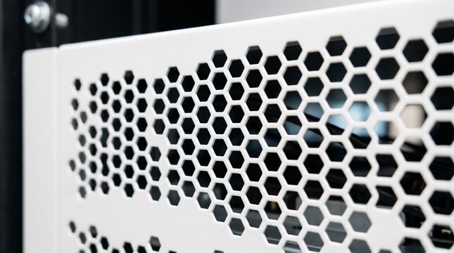 Modern server room with cooling vents and data racks