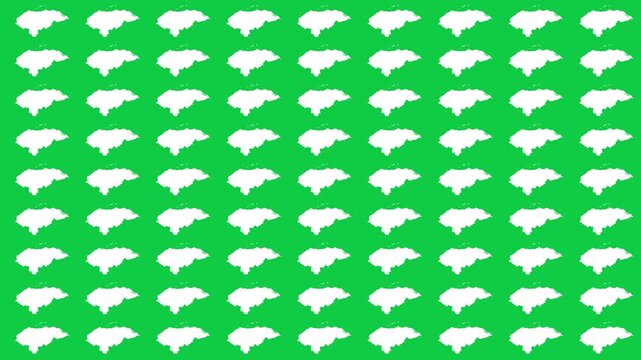Honduras map pattern scrolling perfect 15 second loop with green background