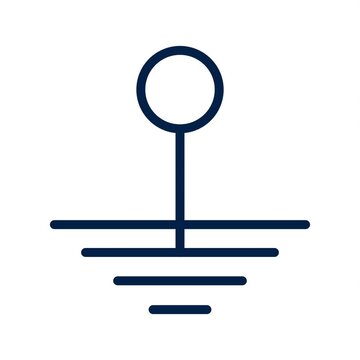 Animated line icon of an electrical ground symbol with dark blue stroke on white background
