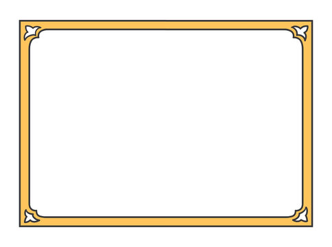 Yellow decorative frame border