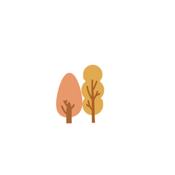 Simple Autumn Trees and Foliage Illustration