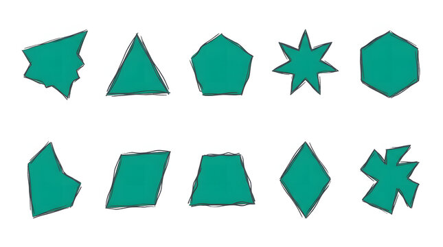 Geometric shape sticker earth tone color flat clipart set vector