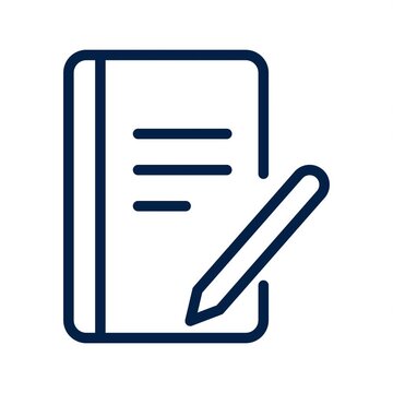 Notebook and Pen Line Icon Animation