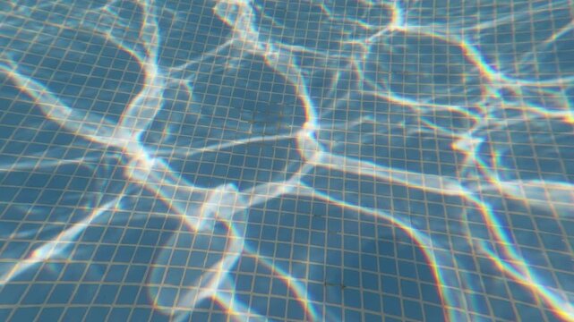 Abstract Underwater Pool Background with Sunlight Caustics and Gentle Waves