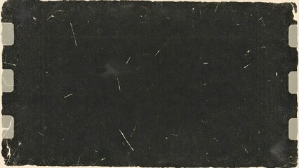 Fototapeta premium Retro cinematic black background with realistic film grain, fine dust particles, delicate scratches, soft light leaks, and rich film texture.