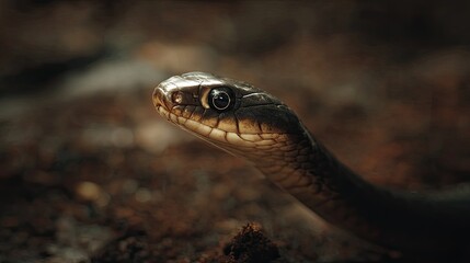 Obraz premium Serpent Encounter in Dark Environment Captured in Gigapixel Art Style