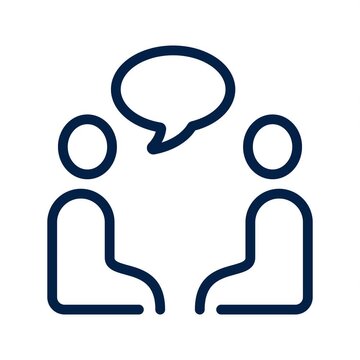 Conversation Line Icon Animation of Two People Talking