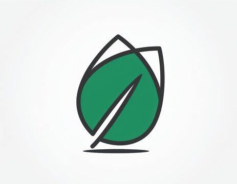 Abstract green leaf icon for eco friendly branding
