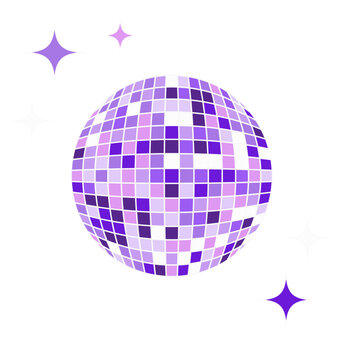 Purple disco ball with sparkles