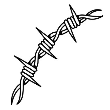 Dark edgy barbed wire tattoo style graphic vector