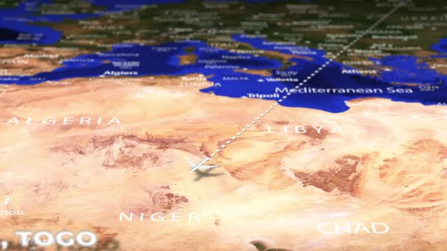 Flight From Minsk BELARUS to Lome TOGO with flag pins
