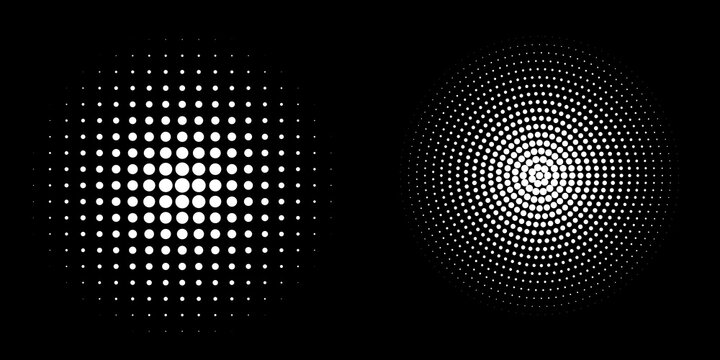Basic halftone dots effect in black and white color. Halftone effect. Dot halftone. Black white halftone. EPS 10