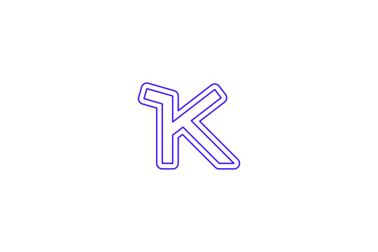 Striped parallel line letter K logo mark