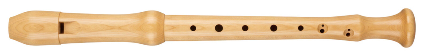 Wooden Recorder Musical Instrument Isolated on White © Zimba