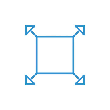 Blue expand icon with four corner arrows.