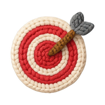PNG Crocheted target with arrow