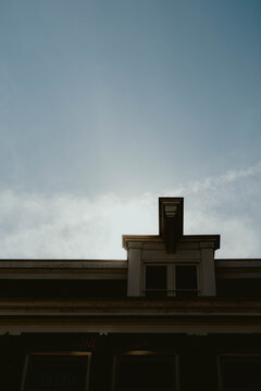 Silhouette of a Building Against a Clear Sky