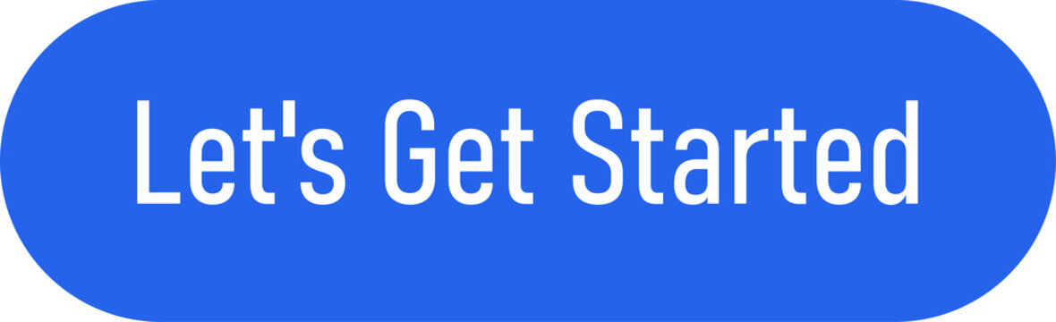 Let's Get Started Blue CTA Button PNG with Transparent Background