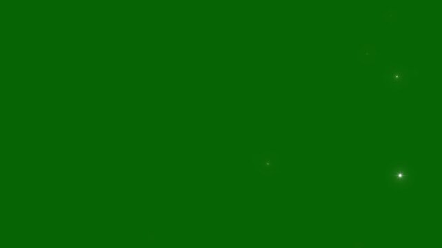 Shining golden star ring burst overlay magical sparkling particle ring explosion motion on green background. Gold glitter light trail spiral with magic swirl path, fairy tail glitter particles. 4k