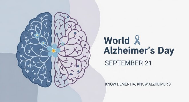 World Alzheimer's Day brain awareness illustration