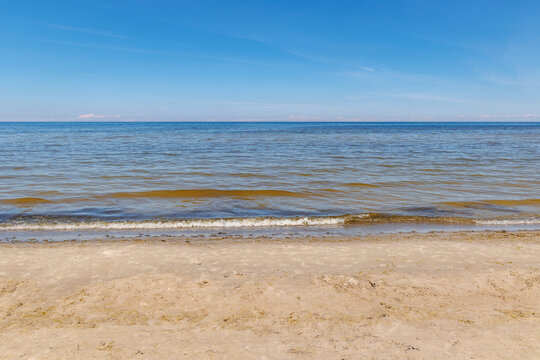 Sandy Baltic Sea beach in Jaunkemeri area of Jurmala city on a Baltic Coast, Latvia