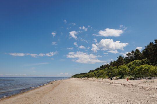 Sandy Baltic beach at Jaunkemeri area of Jurmala city on a Baltic Coast, Latvia