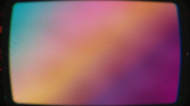 夕焼け色に揺れるレトロなVHS調グラデーション