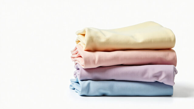 Folded Pastel Pants Stack for Marketing Text