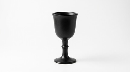 Fototapeta premium Elegant matte black wine goblet on white background