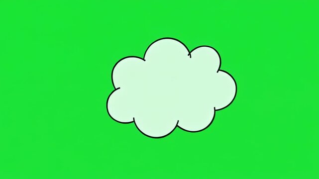 Animated thought bubbles appearing on green screen with motion lines for creative projects