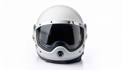 Fototapeta premium futuristic white astronaut helmet space exploration isolated on white background