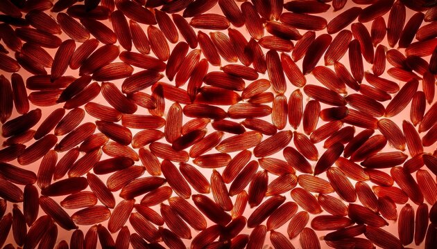 red yeast rice glowing red yeast rice under microscope showcasing vibrant details and textures evokes curiosity and wonder