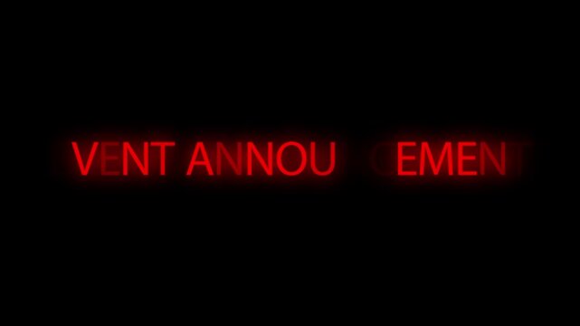Event announcement title illuminated with red neon effect appears on a dark background.