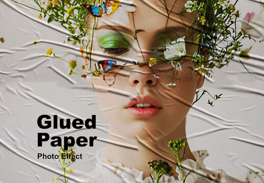Glued Paper Photo Effect