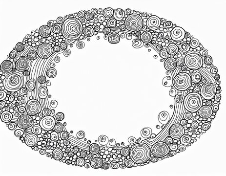 hand drawn round doodle frame made of small circles isolated on a white background decorative border for logos stickers invitations planners scrapbooking branding and creative design projects