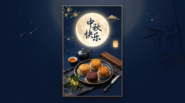 Celebrating the mid autumn festival a time for family reunion moon viewing and enjoying delicious mooncakes under the radiant full moon's glow