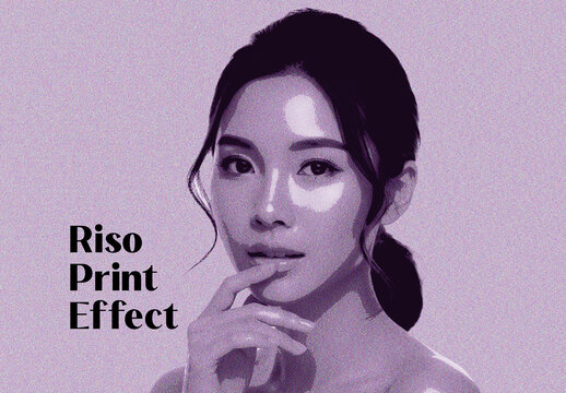 Riso Print Photo Effect