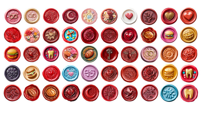 50 Decorative Wax Seal Stamps Collection