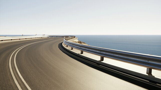 Dynamic Highway Curve with Motion Blur Representing Speed, Travel and Forward Progress