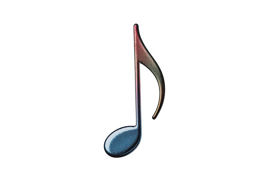 Glossy blue and black eighth musical note symbol