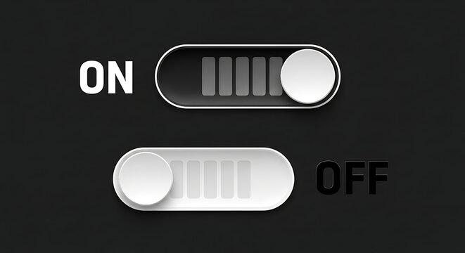 Modern toggle switch on and off positions 1.