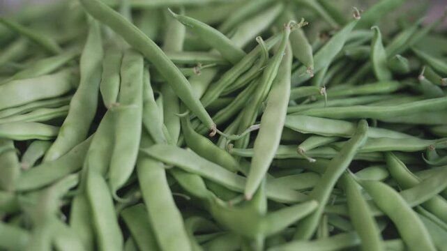 Close-up of fresh raw green beans
