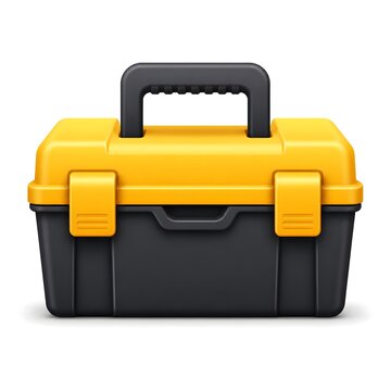 Toolbox 3d rendering isolated on white background plastic style icon
