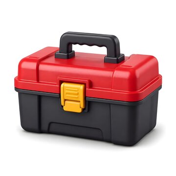 Toolbox 3d rendering isolated on white background plastic style icon