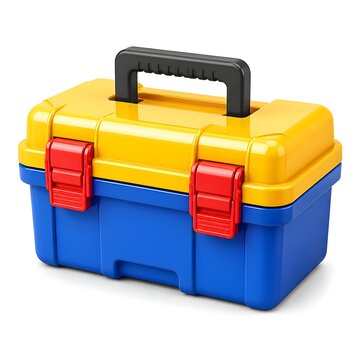 Toolbox 3d rendering isolated on white background plastic style icon