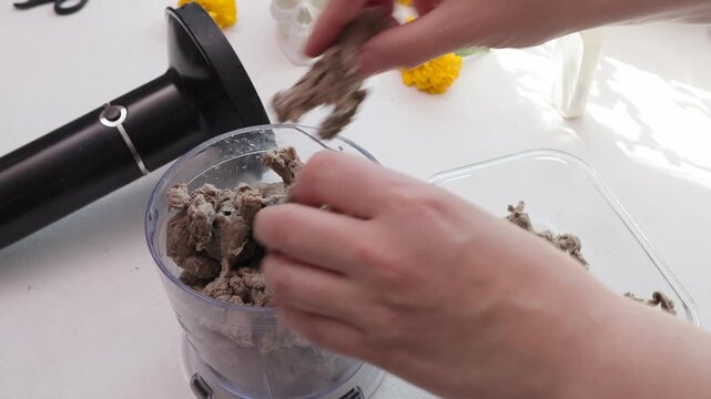 DIY Papier-mache Calavera Skull in Progress: Handcrafted Dia de los Muertos Decor