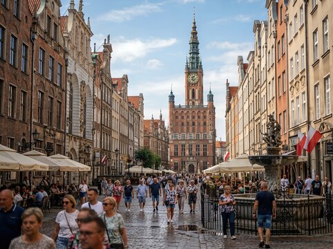 Old town architecture in Gdansk, Poland