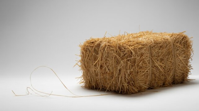 image of a bale of hay isolated on a white background