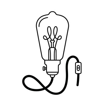 Edison light bulb with cord and switch
