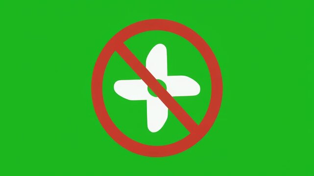 Green Band Graphic with Forbidden Symbols in Red Circles During Daytime